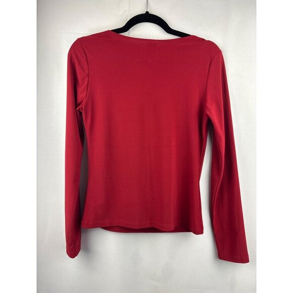 Susan Lawrence Red Cowl Neck Long Sleeve Top S - Picture 4 of 4